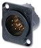 NEUTRIK NC6MD-LX-B XLR Audio Connector, Plug, 6, Panel Mount, Metal Body, Gold Plated Contacts