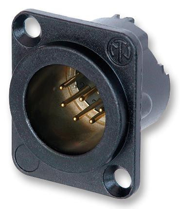 NEUTRIK NC7MD-LX-B XLR Audio Connector, Plug, 7, Panel Mount, Metal Body, Gold Plated Contacts