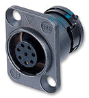 NEUTRIK ORP8F Circular Connector, Neutricon Series, Receptacle, 8 Contacts, Socket, Solder, Panel Mount