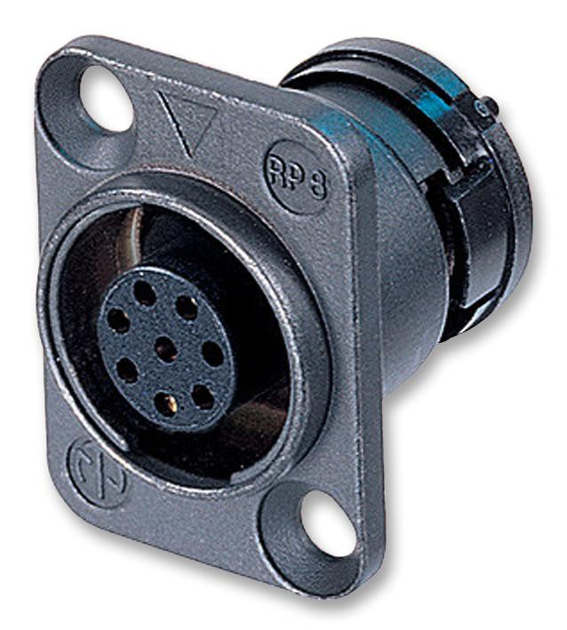 NEUTRIK ORP8F Circular Connector, Neutricon Series, Receptacle, 8 Contacts, Socket, Solder, Panel Mount