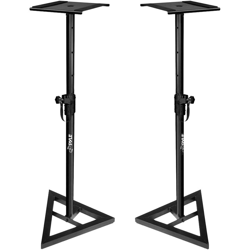 Pyle Pro PSTND35 Heavy Duty Telescoping Monitor Speaker Stands (Pair, Black)