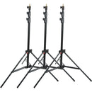 Manfrotto Alu Ranker Air-Cushioned Light Stand Quick Stack 3-Pack (Black, 9')