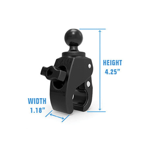 RAM MOUNTS Small Tough-Claw with 1" Diameter Rubber Ball (Bulk Packaging)