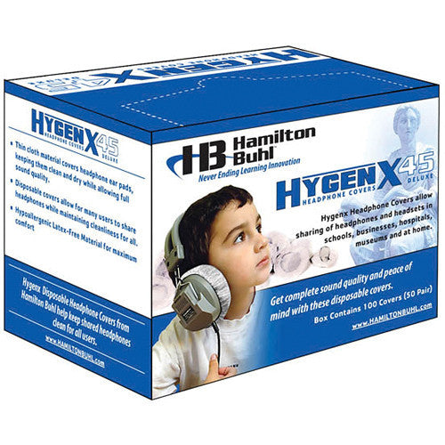 HamiltonBuhl HYGENX45 HygenX Sanitary Headphone Covers for Over-Ear Headsets (50 Pair)