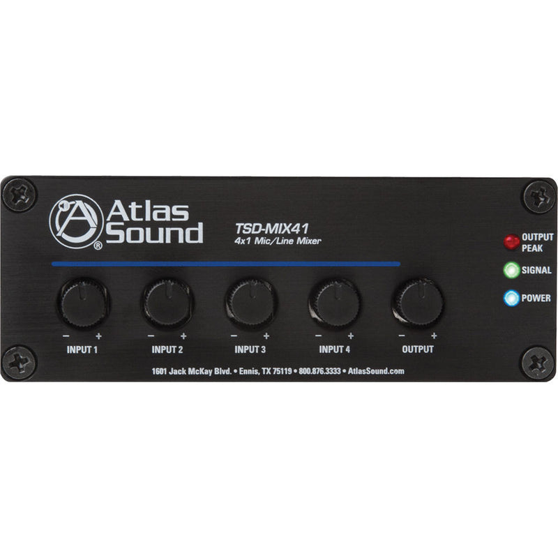 Atlas Sound TSD-MIX41 4x1 Mic/Line Mixer