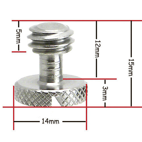 Desmond Knurled 3/8"-16 Slotted Screws (3-Pack)