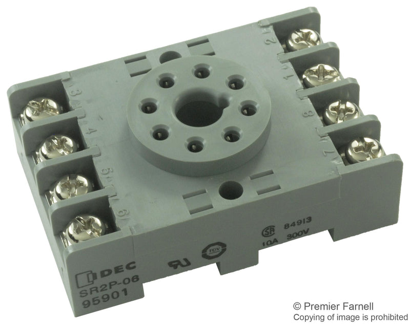 IDEC SR2P-06 RELAY SOCKET, 8PIN, 10A, 300V