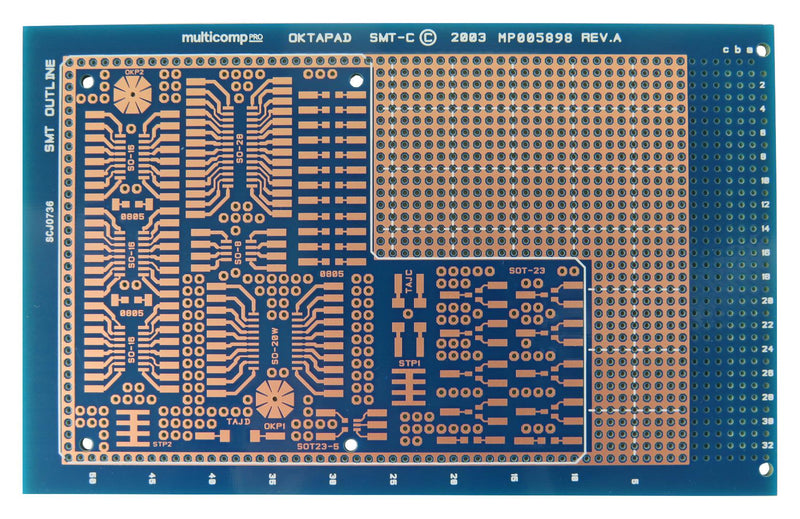 Multicomp PRO MP005898 MP005898 Eurocard PCB Board 100 mm X 160 Double Epoxy Glass Composite Oktapad Series