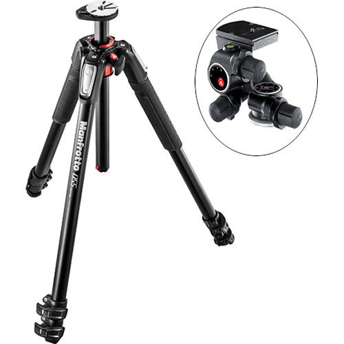 Manfrotto MT055XPRO3 Aluminum Tripod with 410 Junior Geared Head Kit