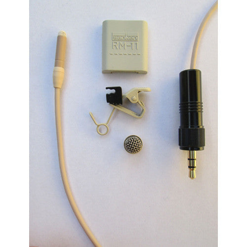 Sanken COS-11D Omni Lavalier Mic, Normal Sens, Hardwired 1/8" TRS Connector for Sony UWP Wireless Transmitter (with Accessories, Beige)