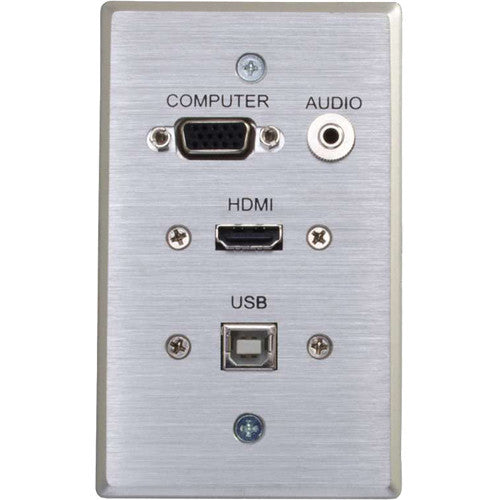 C2G HDMI, VGA, 3.5mm Audio and USB Pass Through Single Gang Wall Plate (White)