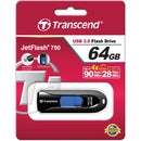 Transcend 64GB JetFlash 790 USB 3.0 Flash Drive (Black)