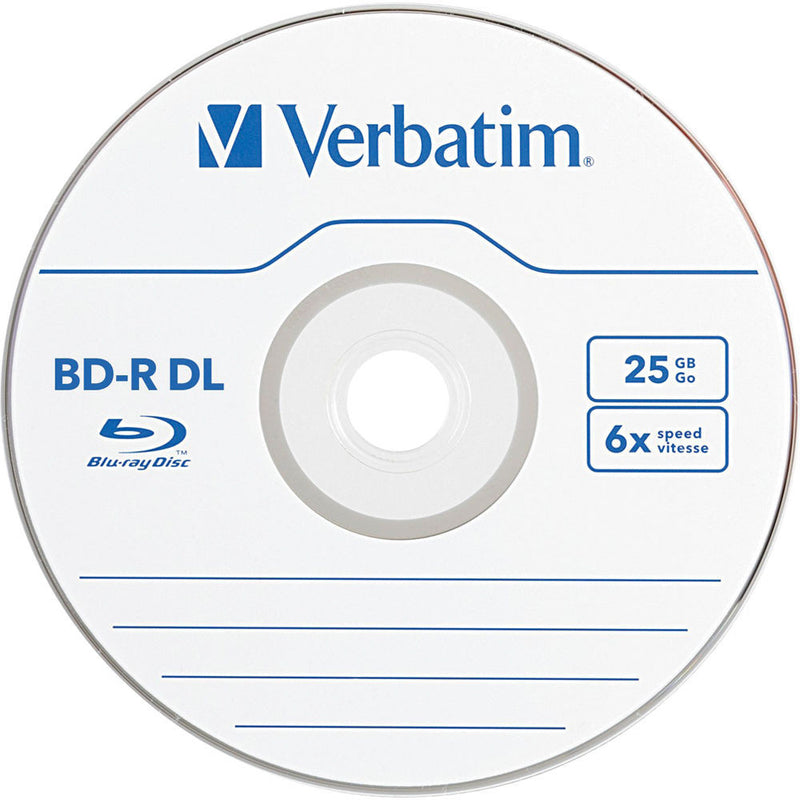 Verbatim BD-R Blu-ray DL 50GB 6x with Branded Surface Disc (Spindle Pack of 25)