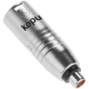 Kopul RCA Phono Female to 3-Pin XLR Male Barrel Adapter