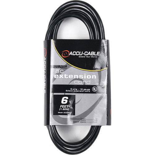 American DJ Accu-Cable Indoor-Outdoor General Purpose IEC Extension Cord (6')