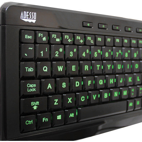 Adesso SlimTouch 120 3-Color Illuminated Compact Multimedia Keyboard