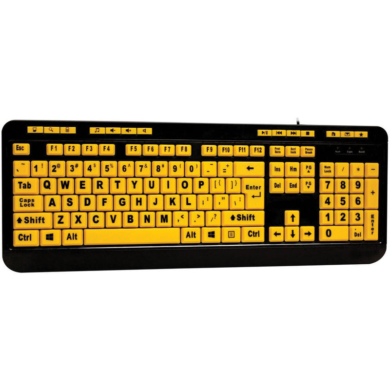 Adesso EasyTouch 132 Luminous 4x Large Print Multimedia Desktop Keyboard