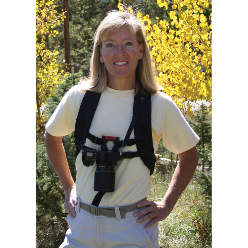 Keyhole Hands-Free Camera/Binoculars Carrying Harness with Shoulder Straps