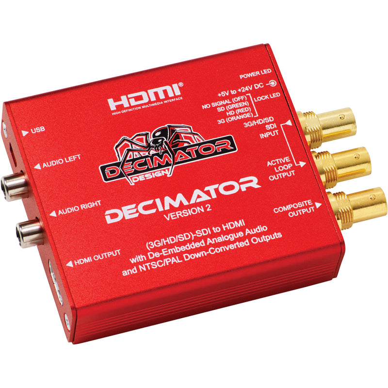 DECIMATOR 2 3G/HD/SD-SDI to HDMI Converter with Built-In NTSC/PAL Downscaler & Analog Audio Outputs