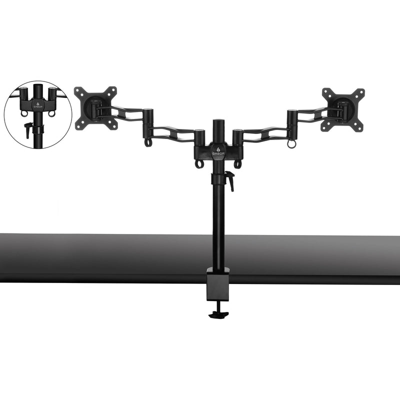 Gabor MD-BD13B Dual-Monitor Desktop Mount with Articulating Arms (Black)