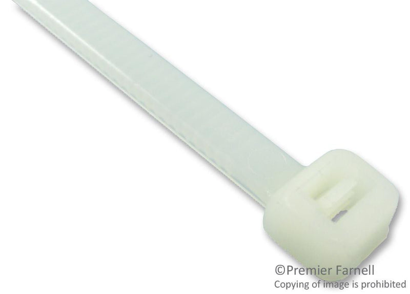 PRO POWER CV-120L Cable Tie, Nylon 6.6 (Polyamide 6.6), Natural, 120 mm, 4.8 mm, 27 mm