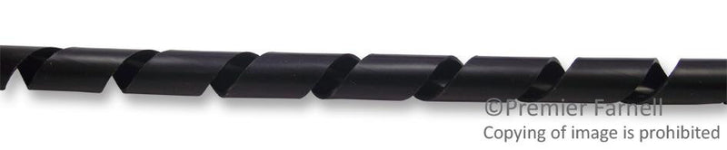 PRO POWER KSR6BK Spiral Wrap, Polyethylene, Black, 33 ft, 10 m