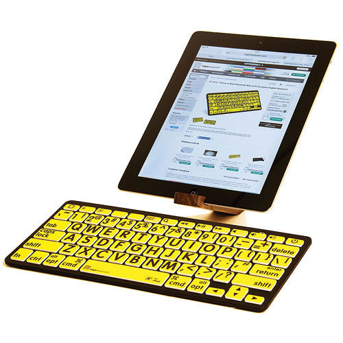 LogicKeyboard XL Print American English Bluetooth 3.0 Mini Keyboard (Black on Yellow)