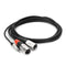 Hosa Technology 3.5" Stereo Mini to Dual 3-Pin XLR Male Breakout Cable (10')