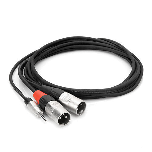 Hosa Technology 3.5" Stereo Mini to Dual 3-Pin XLR Male Breakout Cable (10')