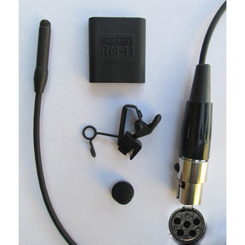 Sanken COS-11D Omni Lavalier Mic, Normal Sens, Hardwired TA5F Connector for Lectrosonics Transmitter (with Accessories, Black)