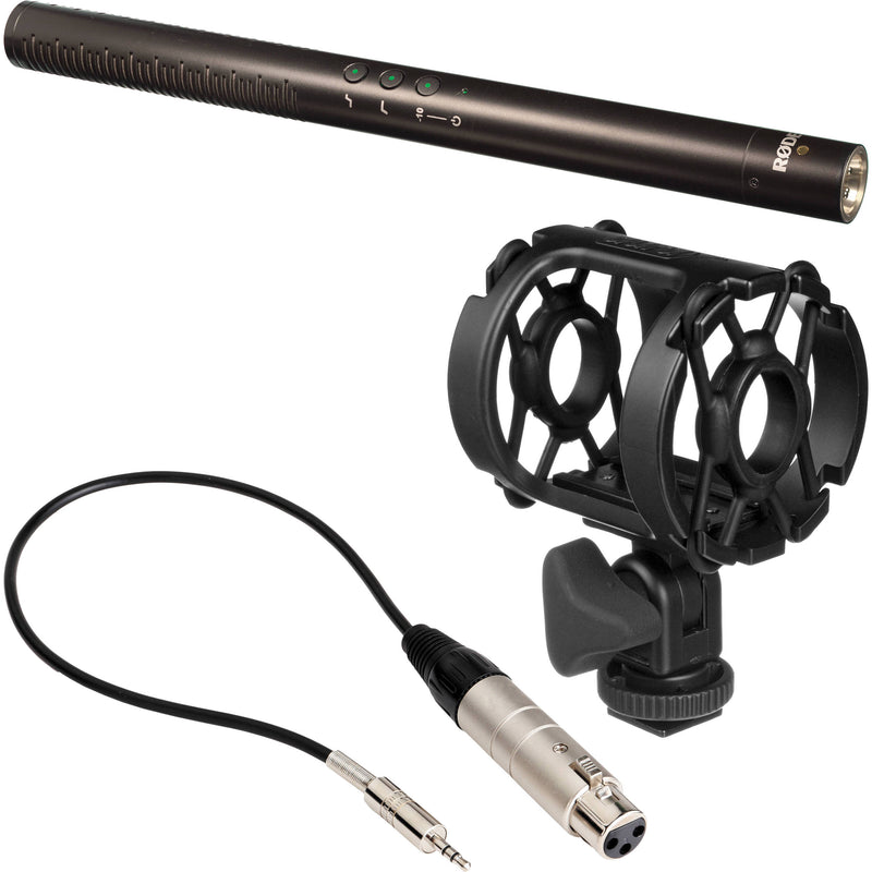 Rode NTG4+ Shotgun Microphone with Shockmount and XLR-3F to 3.5mm TRS Cable Cable Kit