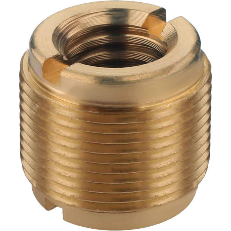 Auray 5/8" Male to 3/8" & 1/4"-20 Female Combo Reversible Thread Adapter (Brass)