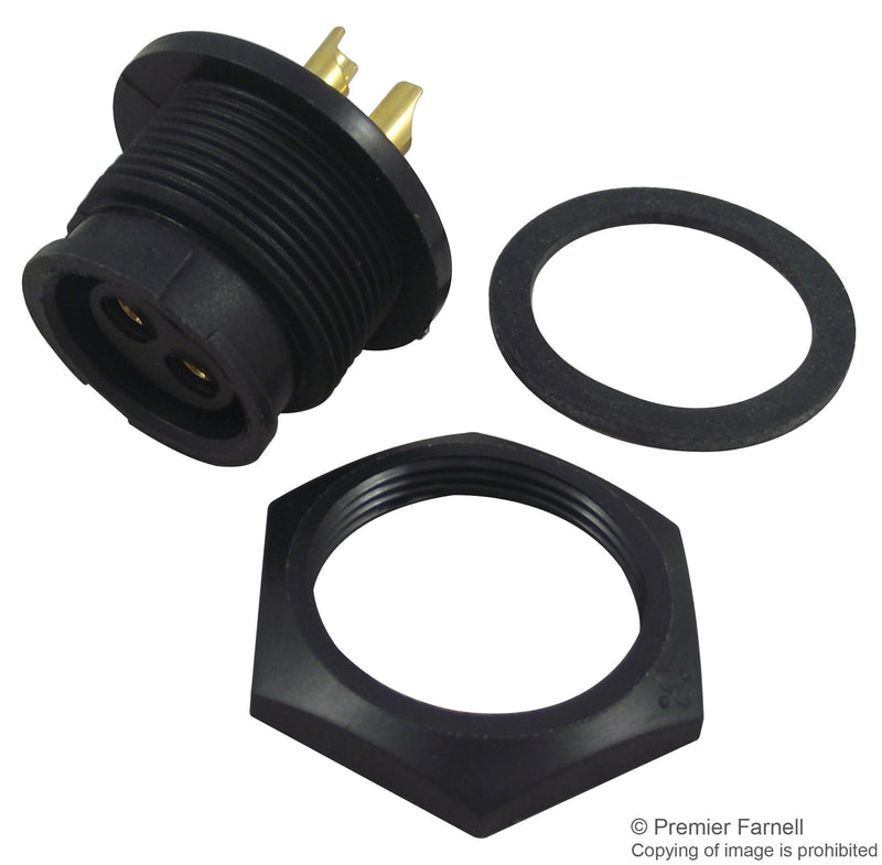CONXALL 4182-2SG-300 Circular Connector, Multi-Con-X Series, Panel Mount Receptacle, 2 Contacts, Solder Socket