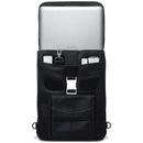 MacCase Premium Leather Flight Case with Backpack Straps and Extra Large Pouch (Black)