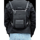 MacCase Premium Leather Flight Case with Backpack Straps and Extra Large Pouch (Black)