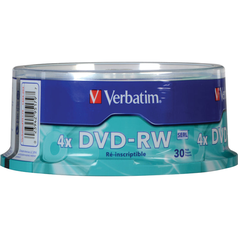 Verbatim DVD-RW 4.7GB, 4x Recordable Disc (Spindle Pack of 30)