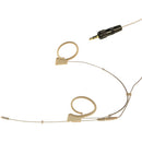 Voice Technologies VT DUPLEX Omni Headset Microphone with 3.5mm TRS Locking Connector for Sennheiser Transmitters (S/M, Beige)