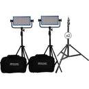 Dracast LED500 Pro Daylight LED 2-Light Kit with V-Mount Battery Plates and Stands