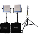 Dracast LED1000 Pro Daylight LED 2-Light Kit with Gold Mount Battery Plates and Stands