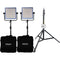 Dracast LED1000 Pro Bi-Color LED 2-Light Kit with Stands and V-Mount Battery Plates