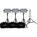 Dracast LED500 Pro Bi-Color LED 3-Light Kit with Gold Mount Battery Plates and Stands