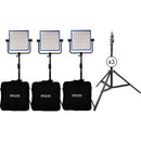 Dracast LED1000 Pro Daylight LED 3-Light Kit with V-Mount Battery Plates and Stands