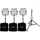 Dracast LED1000 Pro Bi-Color LED 3-Light Kit with V-Mount Battery Plates and Stands