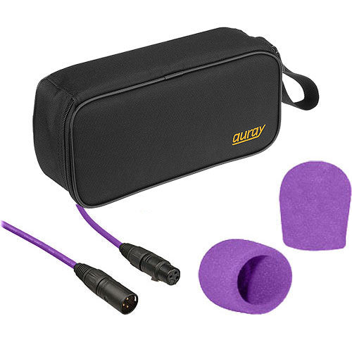 B&H Photo Video Performance Microphone Windscreen & XLR Cable Color ID Kit (Purple) - Includes: Purple XLR Cable, 2 Purple Windscreens & Mic Pouch