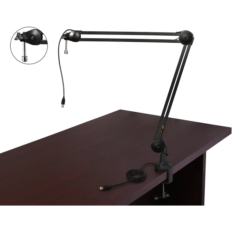 Auray BAI-2U Two-Section Broadcast Arm with Internal Springs and Integrated USB Cable