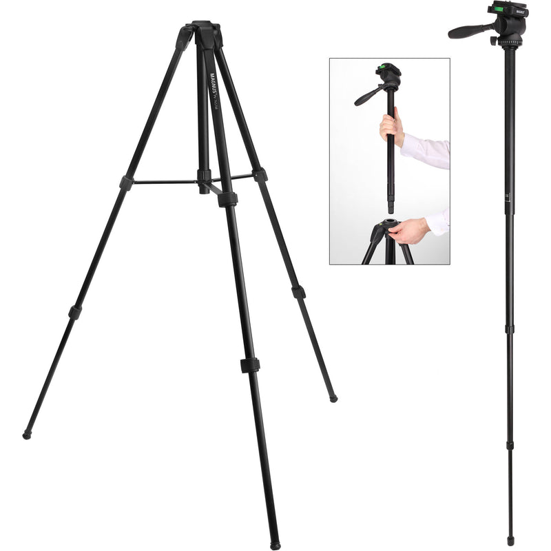 Magnus PV-7451M Tripod/Monopod with 3-Way Pan/Tilt Head