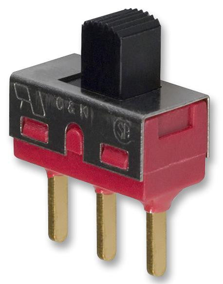 C & K COMPONENTS 1101M2S3AV2BE2 Slide Switch, 1000 Series, SPDT, On-None-On, Through Hole, 6 A, 120 V