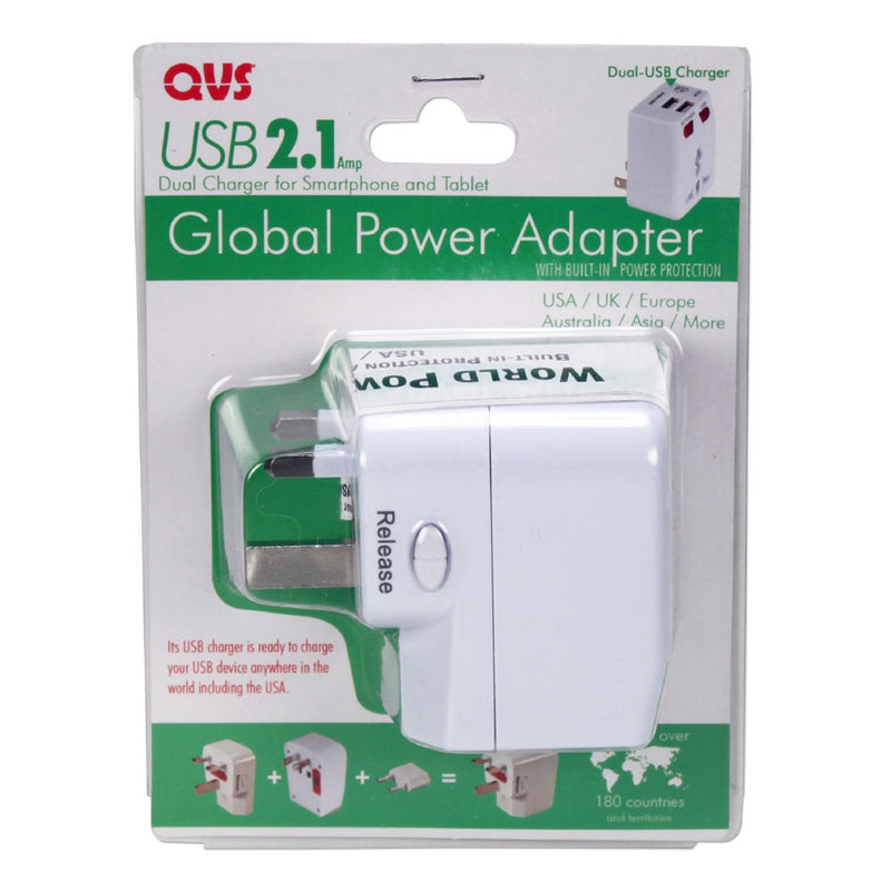 QVS Premium World Power Travel Adapter Kit (White)