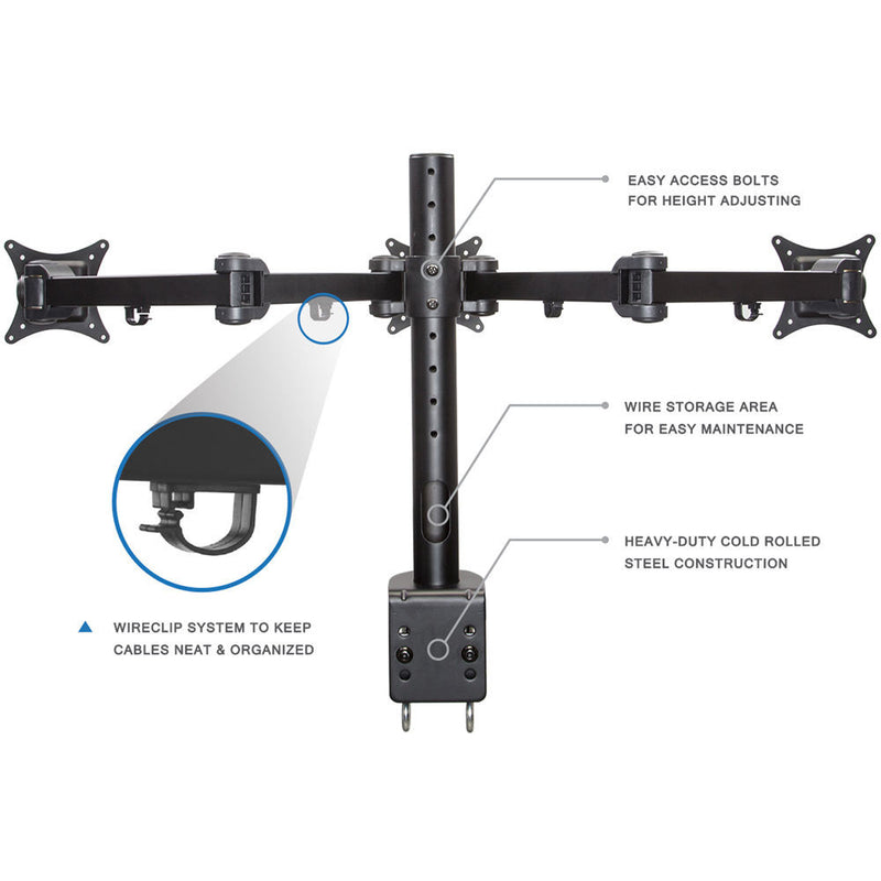 Mount-It! Triple-Arm Articulating Computer Monitor Desk Mount