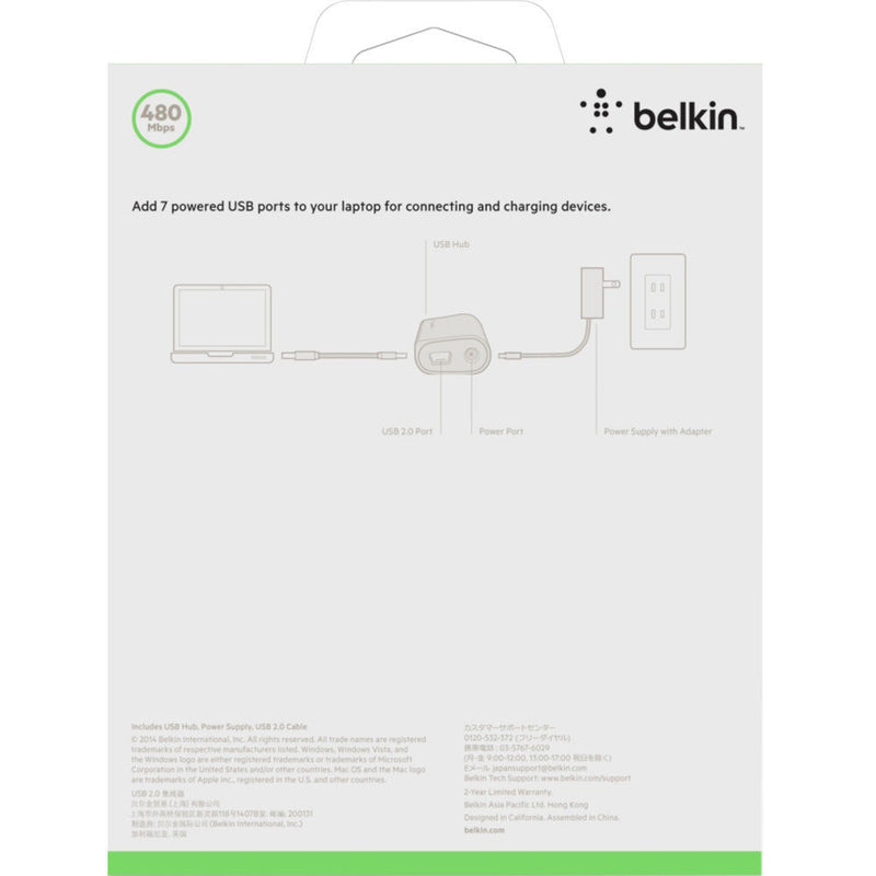 Belkin F4U041TT 7-Port Ultra-Slim Desktop USB Hub